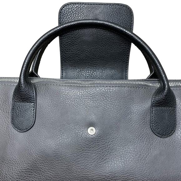 Brouk & Co Alpha Vegan Leather Duffel Bag Travel Set Black Gray Weekender NEW - Picture 3 of 11